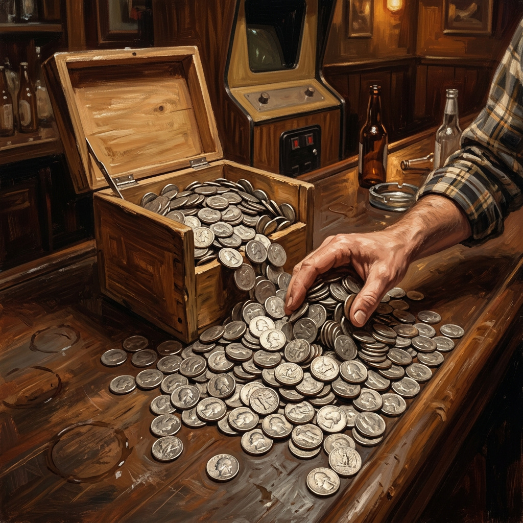 The coin box overflowing