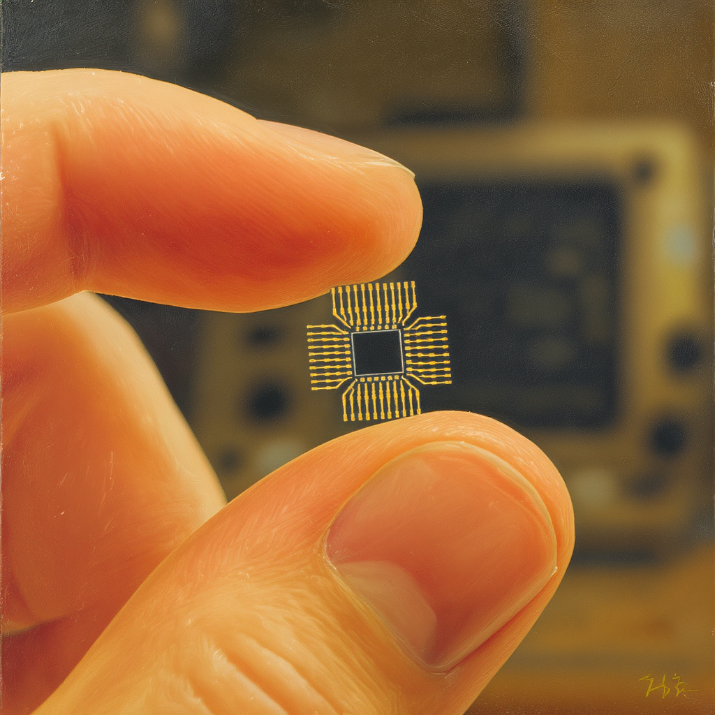 Extreme close-up of an integrated circuit