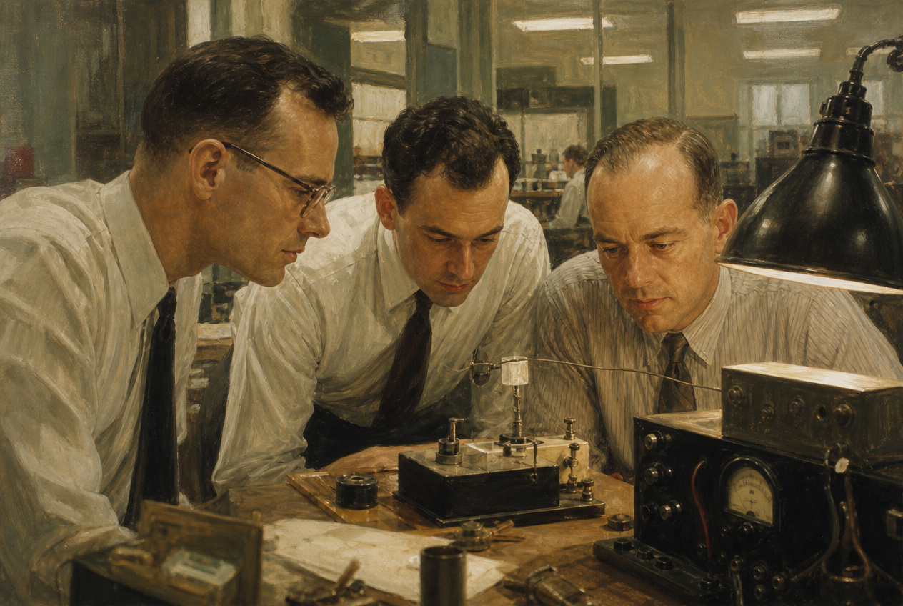 The first transistor, Bell Labs, 1947